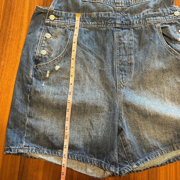 Levi's Two Horse Denim Short Overalls, Medium tone, Size Large - Picture 6 of 8